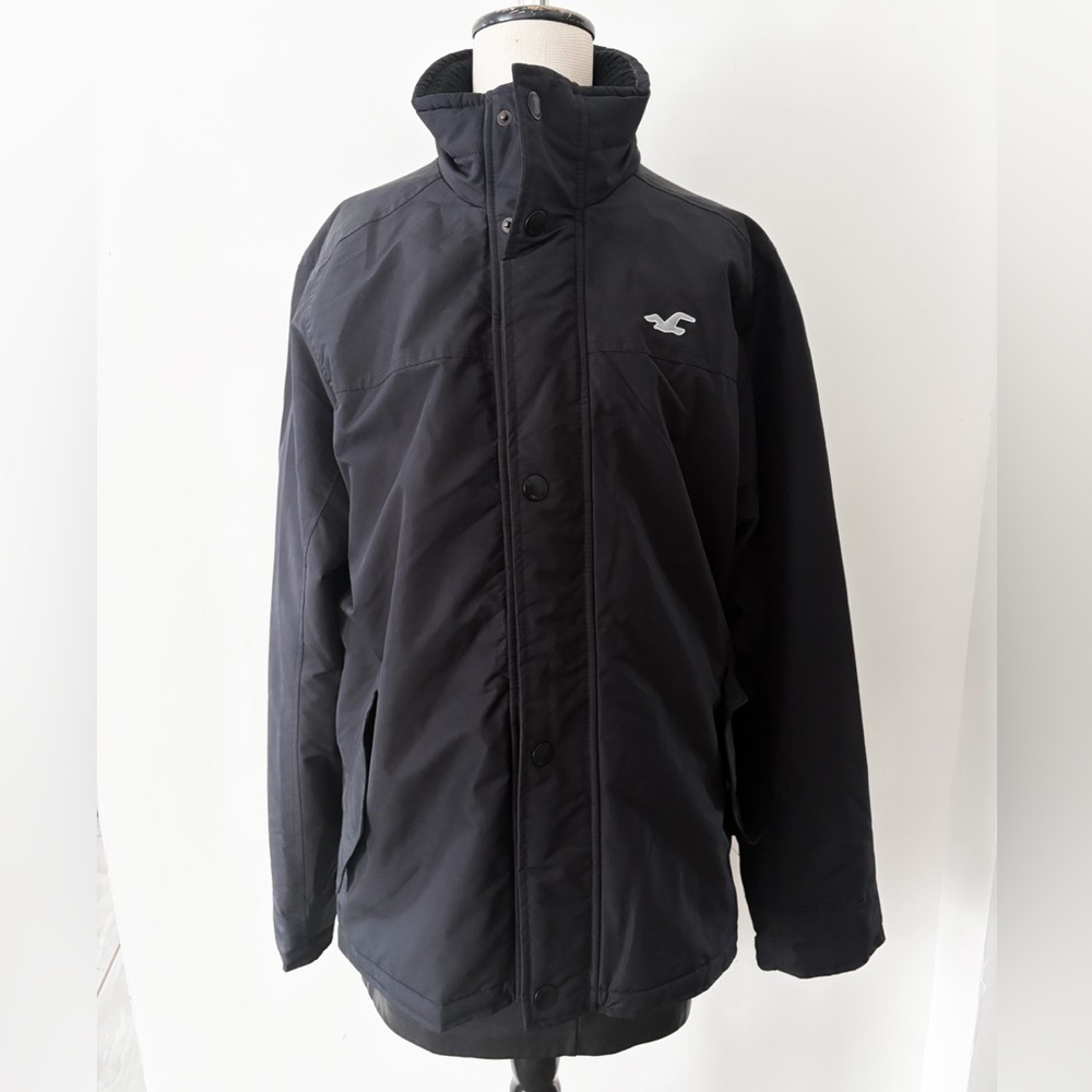 NWT Hollister Men’s All Weather Jacket with zipper, Size XL - Navy Blue